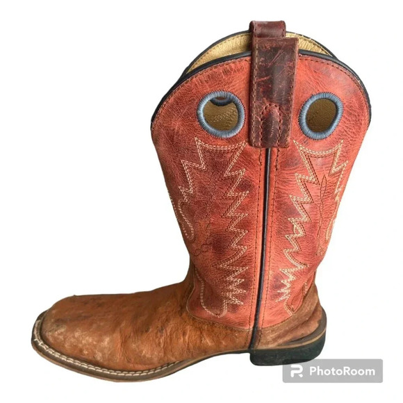 Smoky Mountain Youth Cheyenne Red Square Toe Western Boots 3752Y Size 3.5 Rodeo - Picture 1 of 11